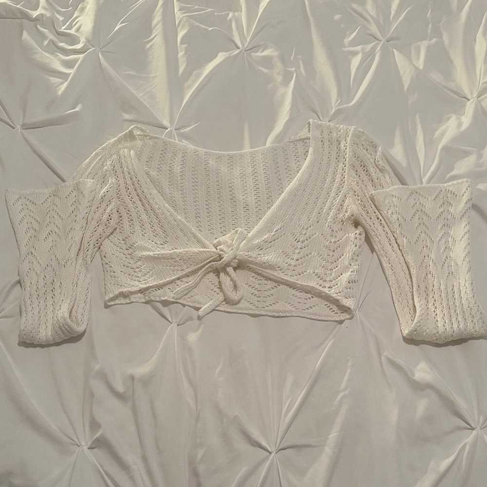 A Classy Chic Boutique White Knit Crop Top